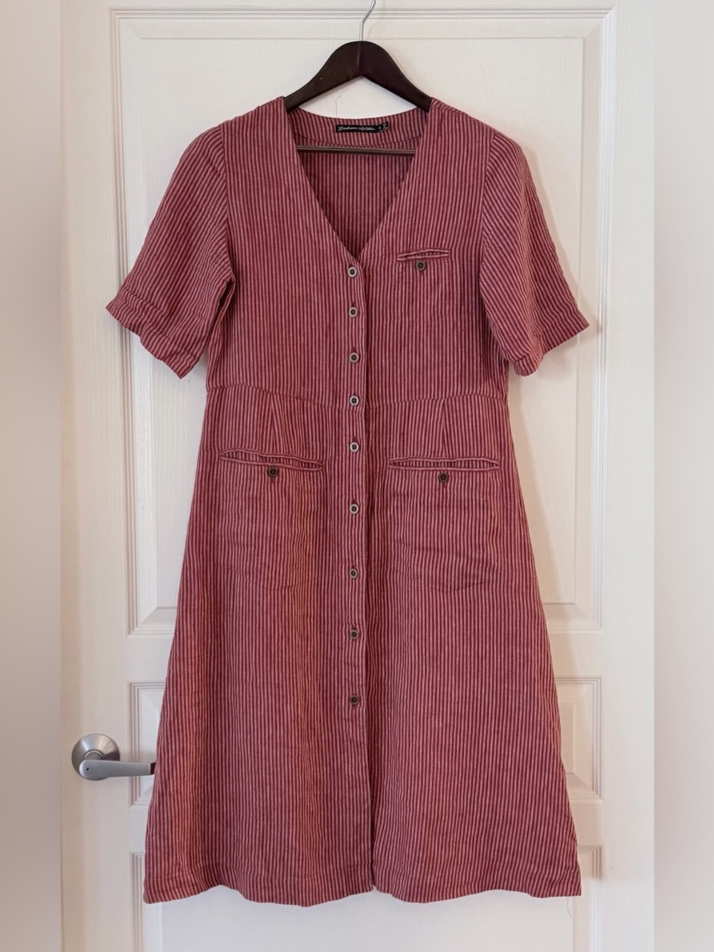 Gudrun Sjöden Linen Striped Button-Front Dress